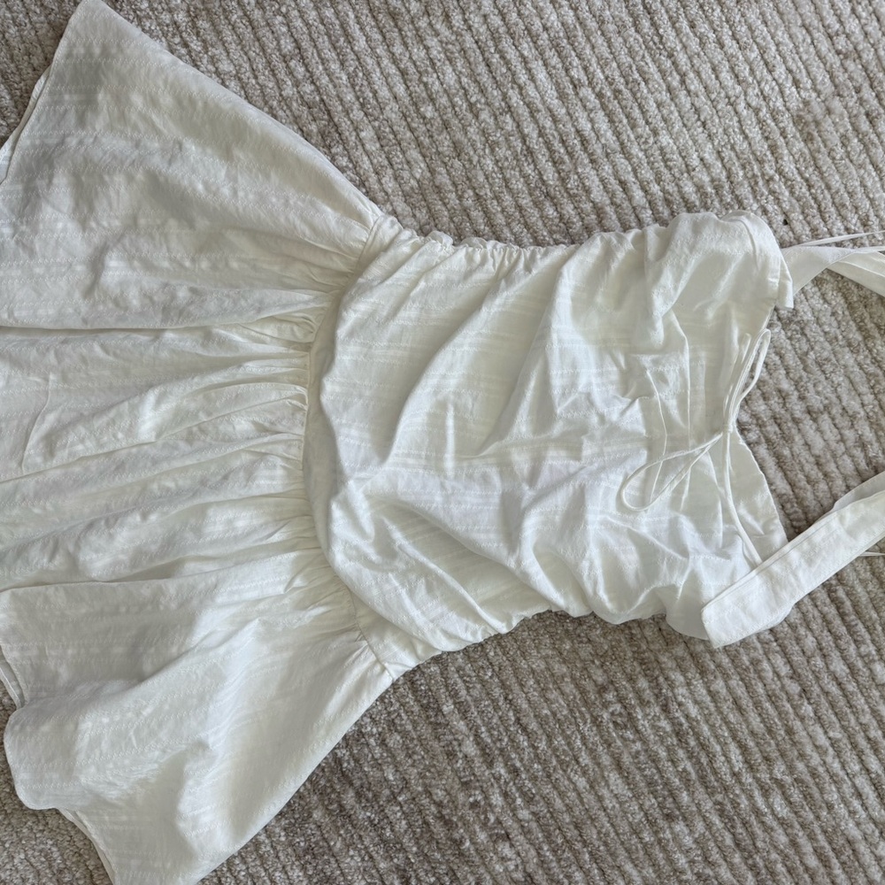 Isabella Cabinet White Dress with Ruffle Detail